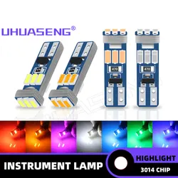 UHUASENG 10x Led T5 9SMD Non Polar Bulb W3W 3014 73 74 Warning Indicator Dashboard Plate Panel Car Instrument Light Signal Lamp