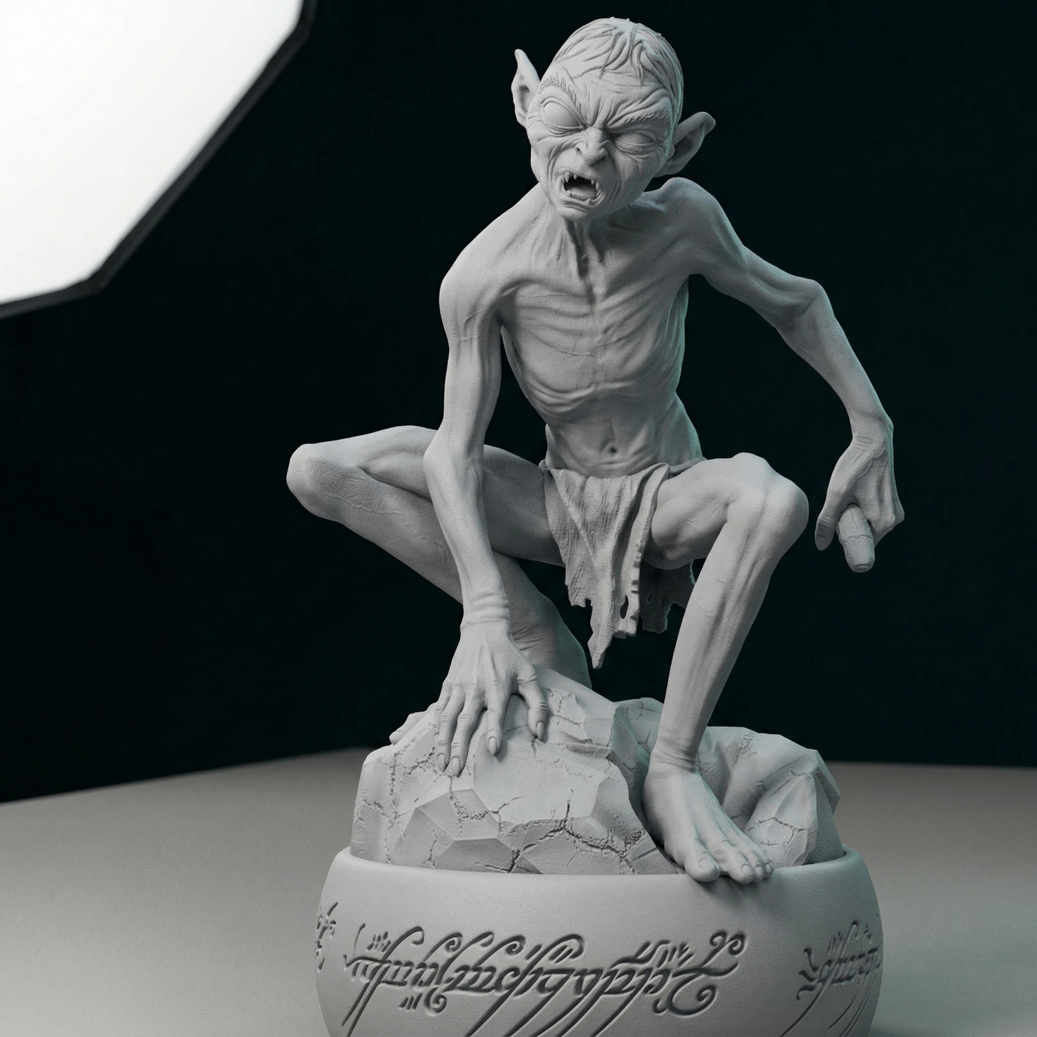1/12 골룸 미도색 조립되지 않은 3D 프린팅 레진 모델 차고 키트