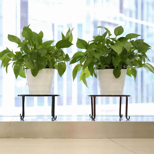 1Pc Metal Plant Stand Flower Pot Base Holder Stool for Home Garden Indoor Outdoor Flower Plant Display Bonsai Holder 2