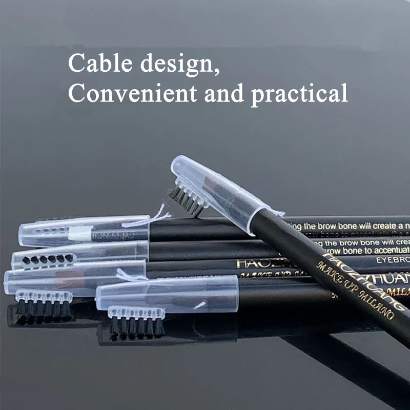 Hard Microblading Eyebrow Pen Natural Wild Brows Eye Brow Definer Enhancers Pencil Waterproof Long Lasting 4