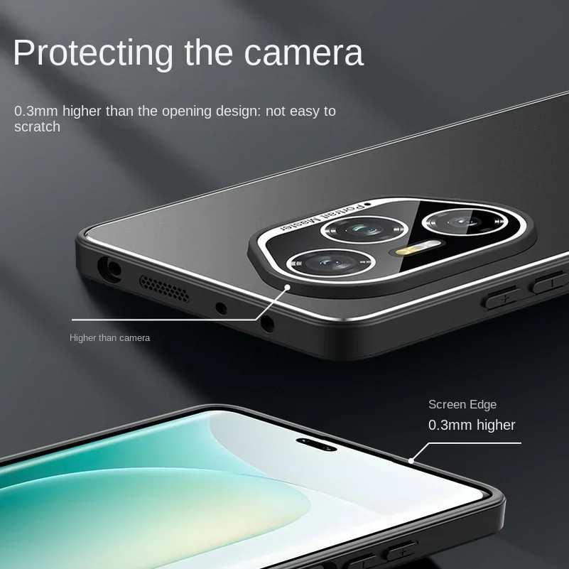 Premium Matte Acrylic Shockproof Camera Protection Hard Bumper Back Cover