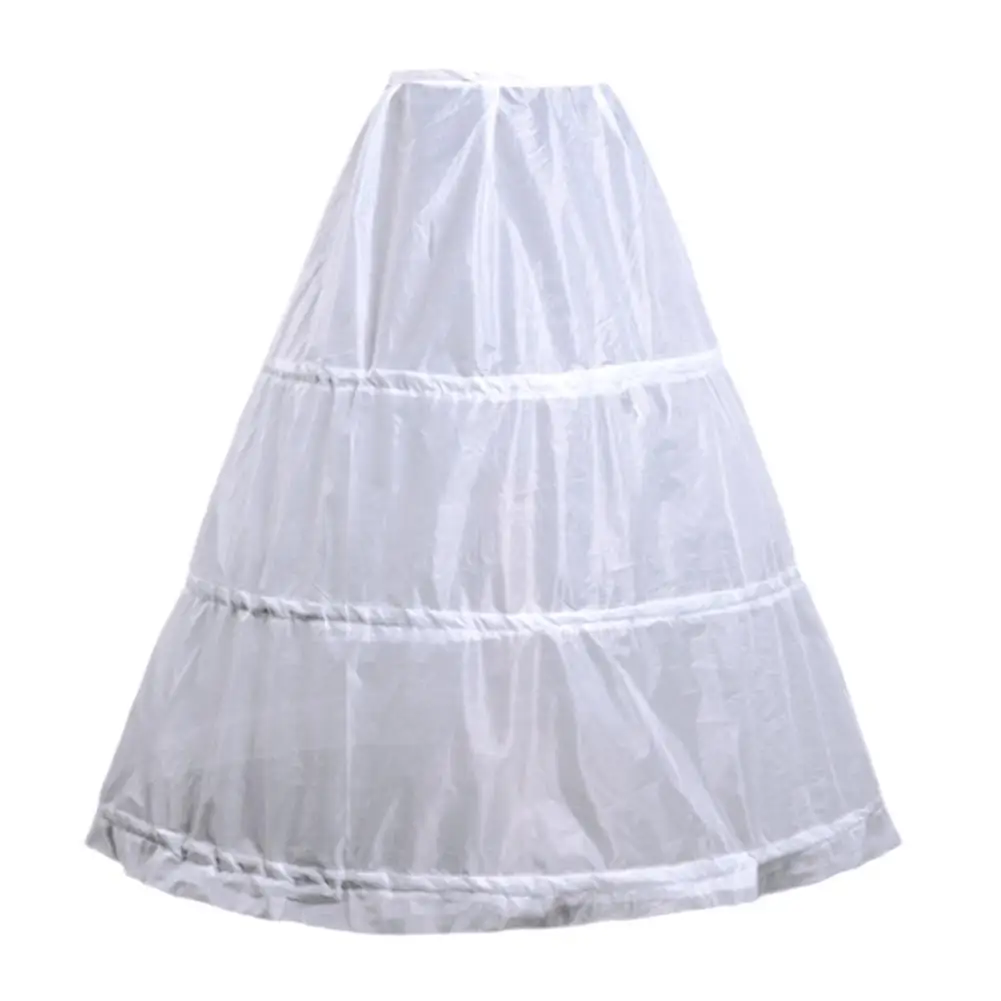Petticoat Skirt Half Slip Skirt 3 Hoop A-line Crinoline Layer Ball Underskirt Wedding Dress Lining Bridal Waist Dress Women