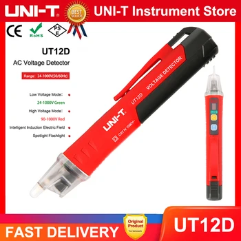 UNI-T AC Voltage Detector UT12D Non Contact Voltage Tester 24V-1000V Contactless Electric Tester Pen Power Sensor LED 1