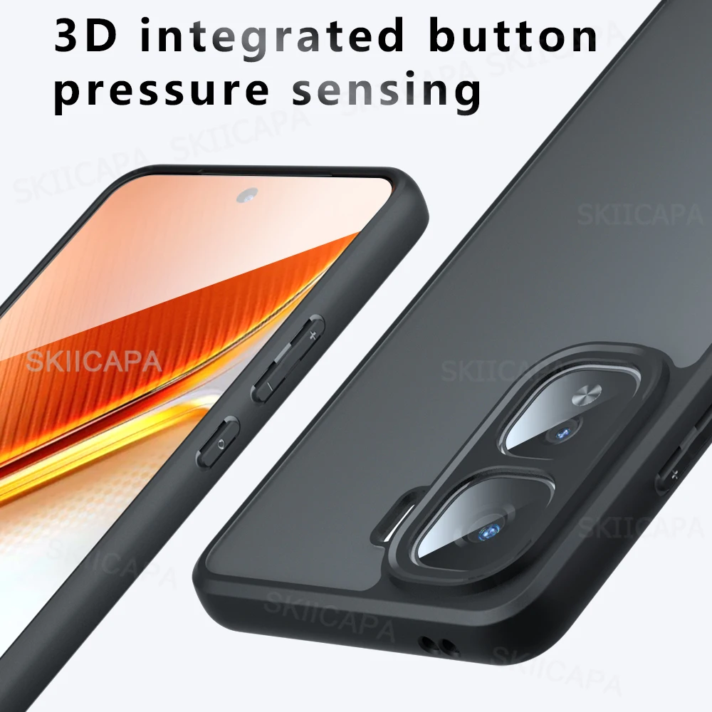 Matte Shockproof Hard Bumper with Soft Clear Back Cover