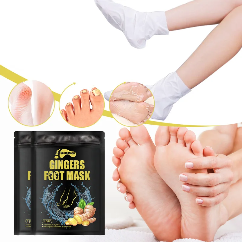 Ginger Foot Mask For Cracked Heels Exfoliator Peel Off Calluses Dead