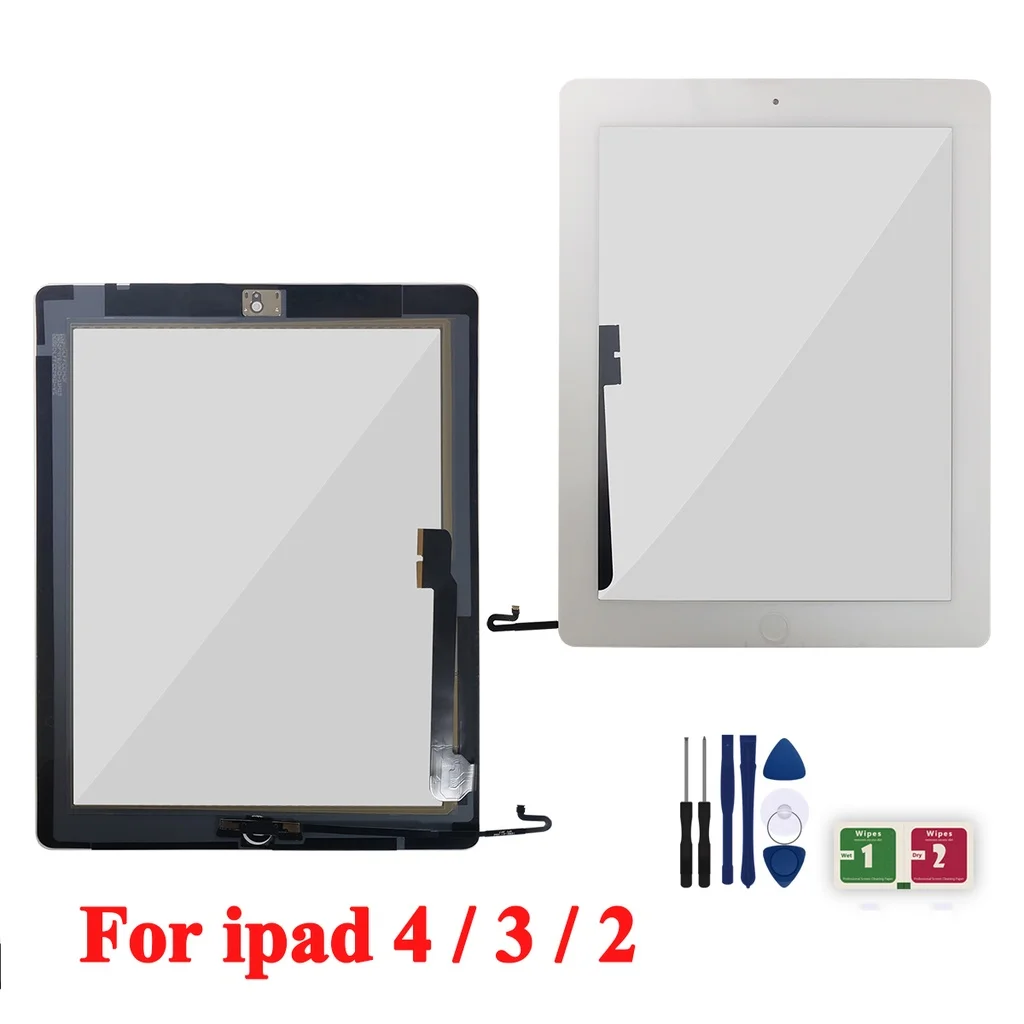

Для iPad 2, 3, 4 сенсорный экран дигитайзер переднее стекло замена с кнопкой Home A1458A1459A1460A1430A1416 A1403 A1395 A1396 A1397