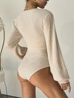 Elegant Knitted Bodysuit Women Sexy Sweater One Piece Jumpsuit Casual Playsuits Overall Fashion Woman Clothes Ropa De Mujer New - Image 2