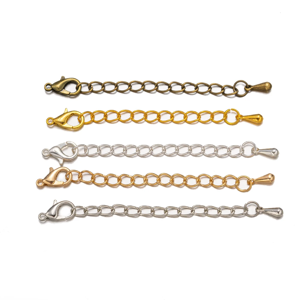 

20Pcs/Lot 5-7cm Metal Lobster Clasps Tone Extended Extension Tail Chain Connector DIY Bracelet Necklace Jewelry Making Findings