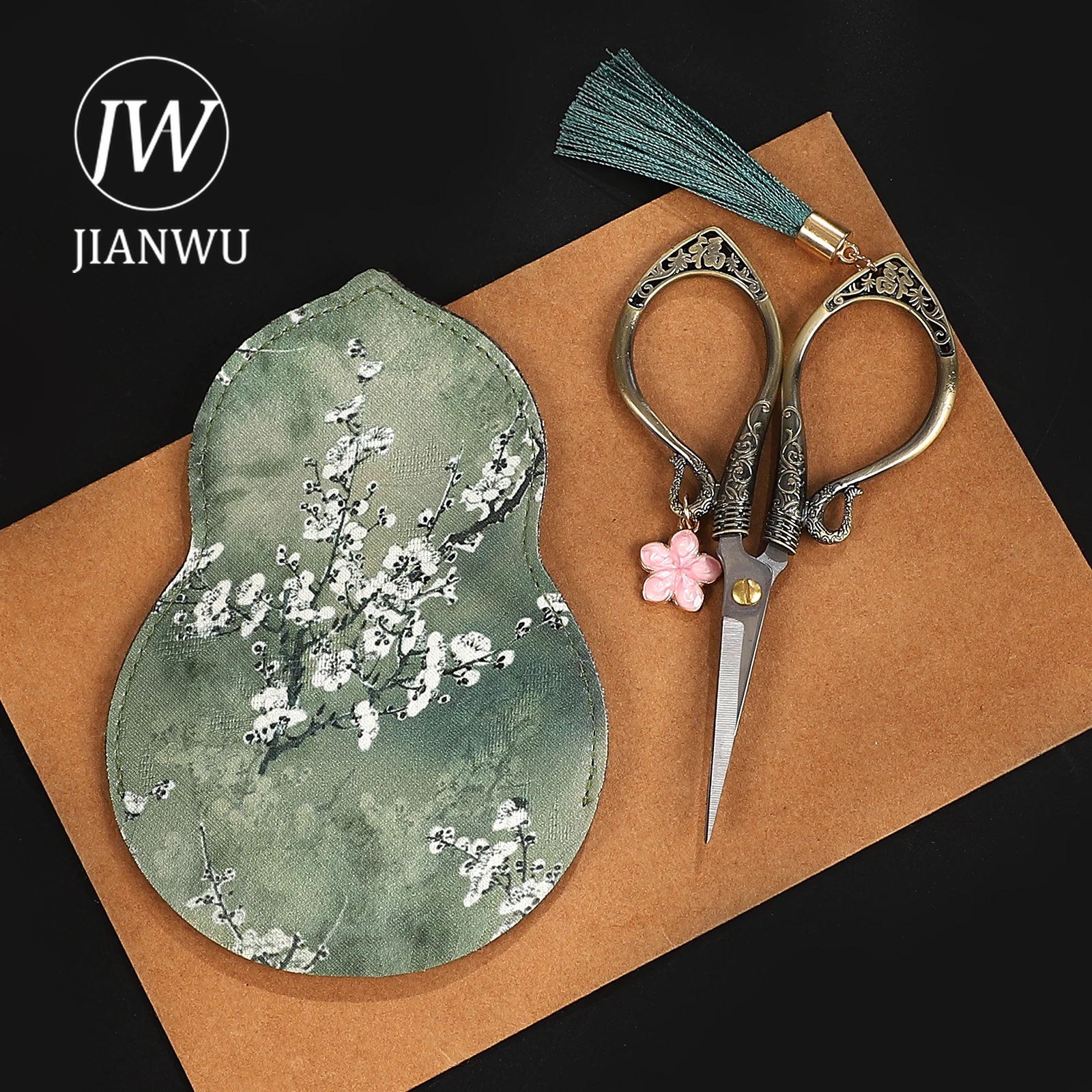 JIANWU 빈티지 중국 스타일 차 가위 재료 콜라주 절단 도구 크리 에이 티브 DIY 저널 학생 용품 문구