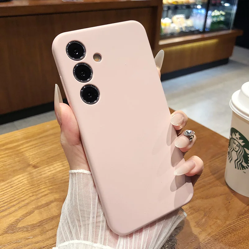 Solid Color Liquid Silicone Shockproof Phone Case with Camera Protection