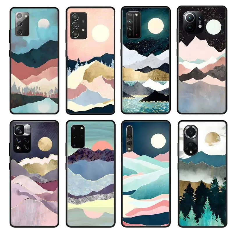 Mountain Marble Moom Phone Case For Samsung Galaxy Note 5 8 9 10 20 Lite Plus Pro Ultra J4 J5 2016 Prime J 6 7 Funda |