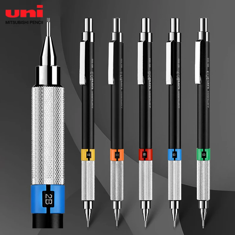 

Uni Metal Mechanical Pencils Mitsubishi Automatic Pencil 552 Lapices School Stationery Supplies 0.3mm/0.4mm/0.5mm/0.7mm/0.9mm