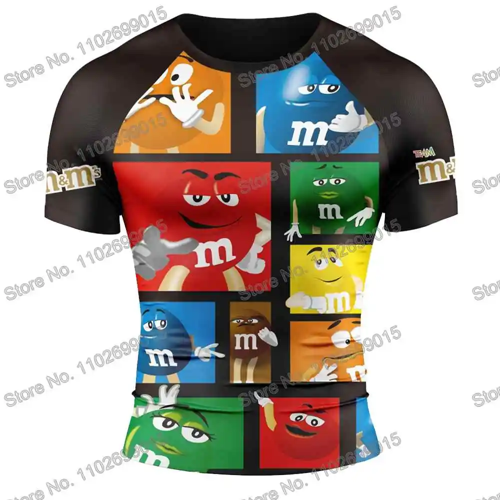 Rash Guard Surfing Swimsuit Chocolate Beans BJJ MMA Men Short Sleeve UV Protection Diving Swimwear Summer Beach Tights Women GYM
