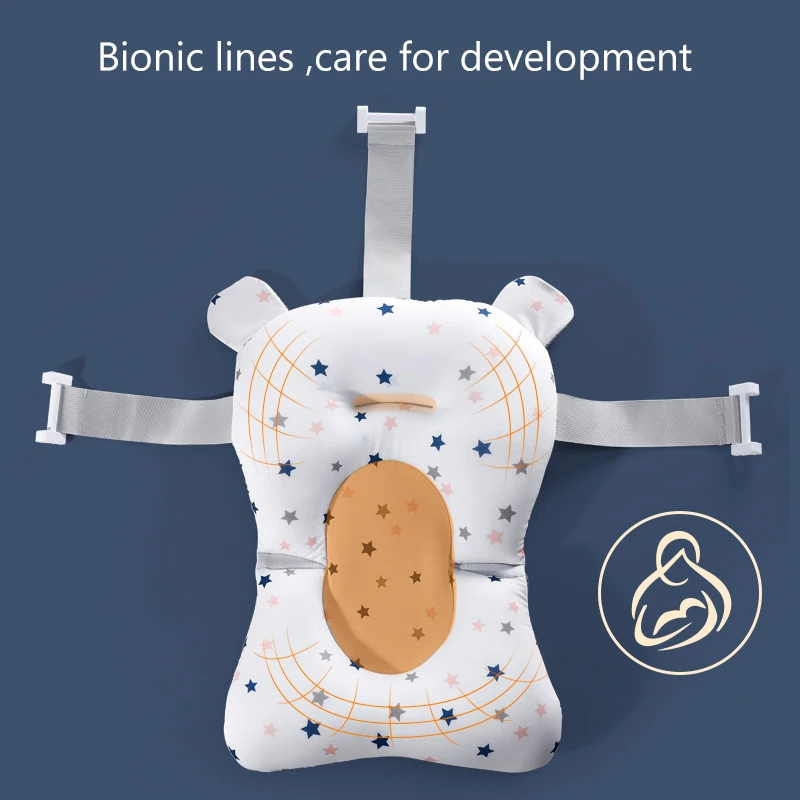Baby Bath Seat Support Mat Foldable Baby Bath Tub Pad & Chair Newborn Bathtub Pillow Infant Anti-Slip Soft Comfort Body Cushion baby bath seat baby bath support pad baby bath tool