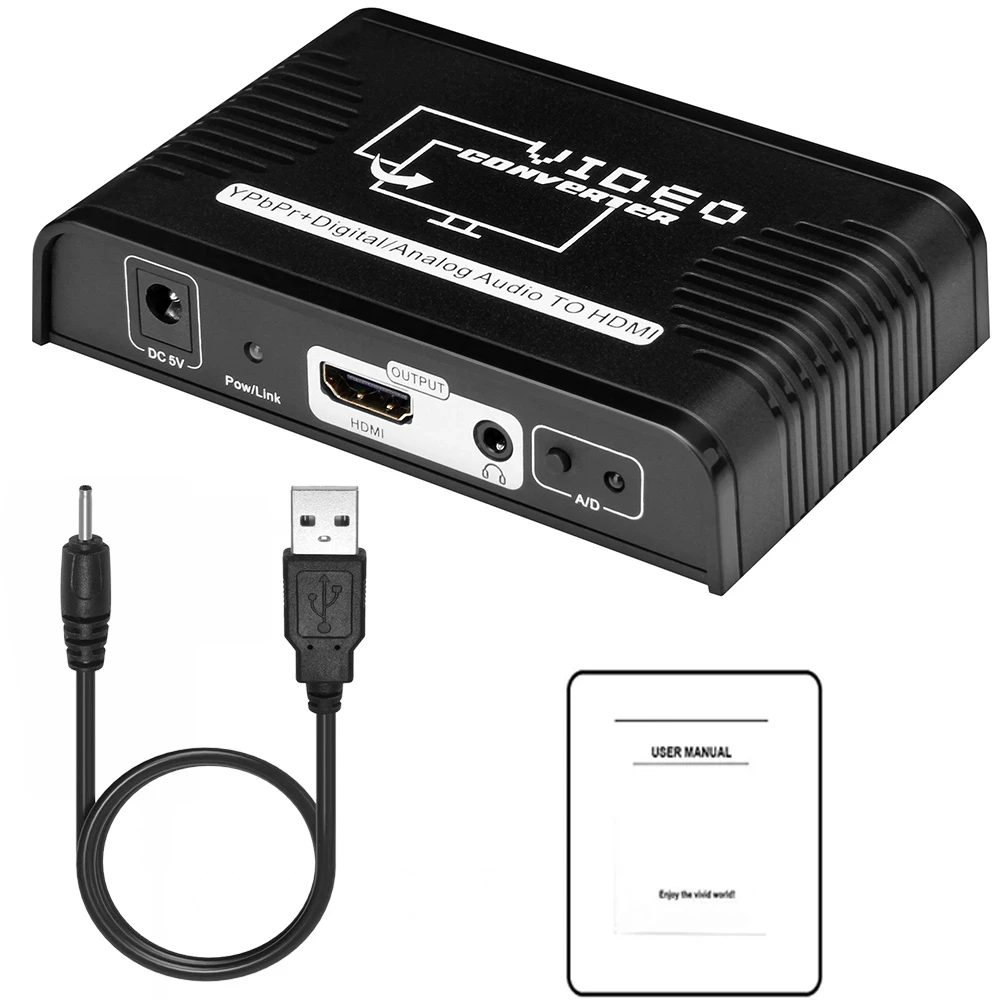 Adattatore convertitore Audio Video da 1080P YPbPr a HDMI 5 convertitore da componente RCA Ypbpr a connettore HDMI per PS2 DVD Wii Xbox HDTV