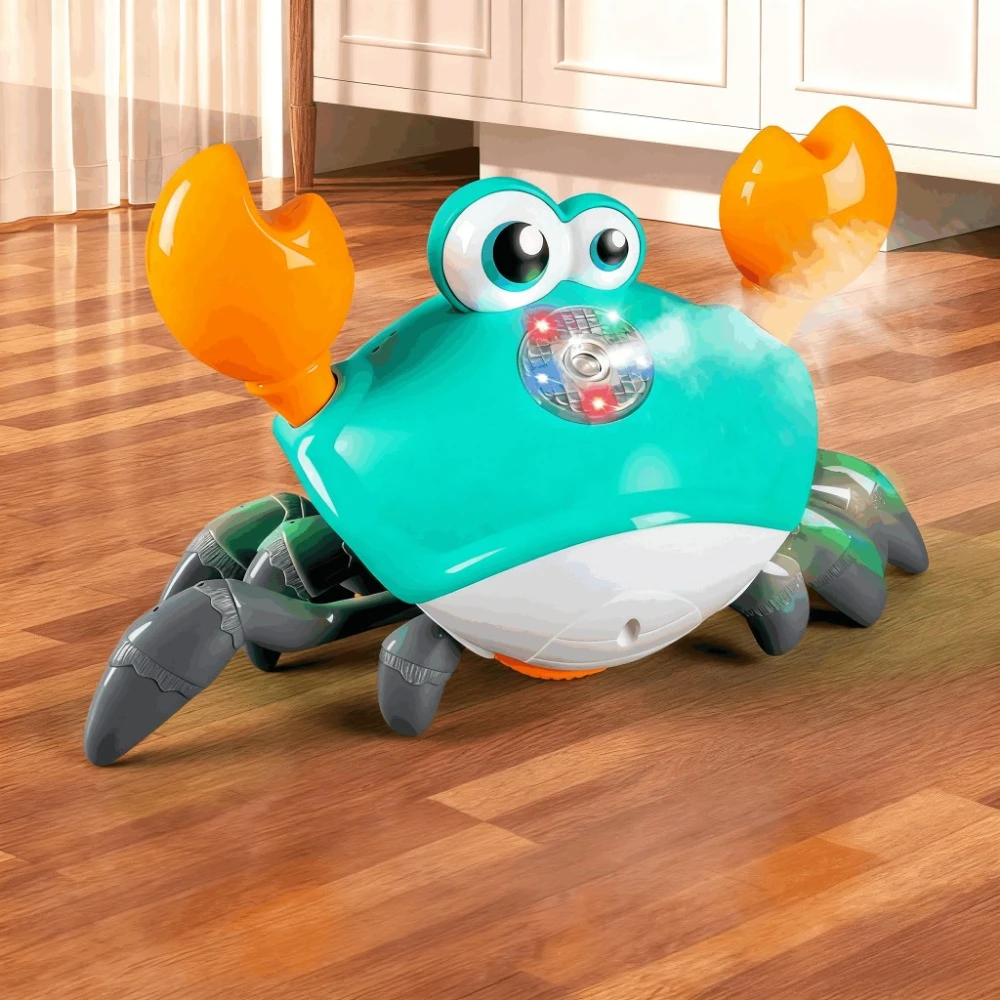 조명, 소리, 스프레이 기능이 있는 전기 게, 어린이들이 등을 오르는 법을 배울 수 있는 만능 걷기 장난감, 크리스마스 및 할로윈 선물