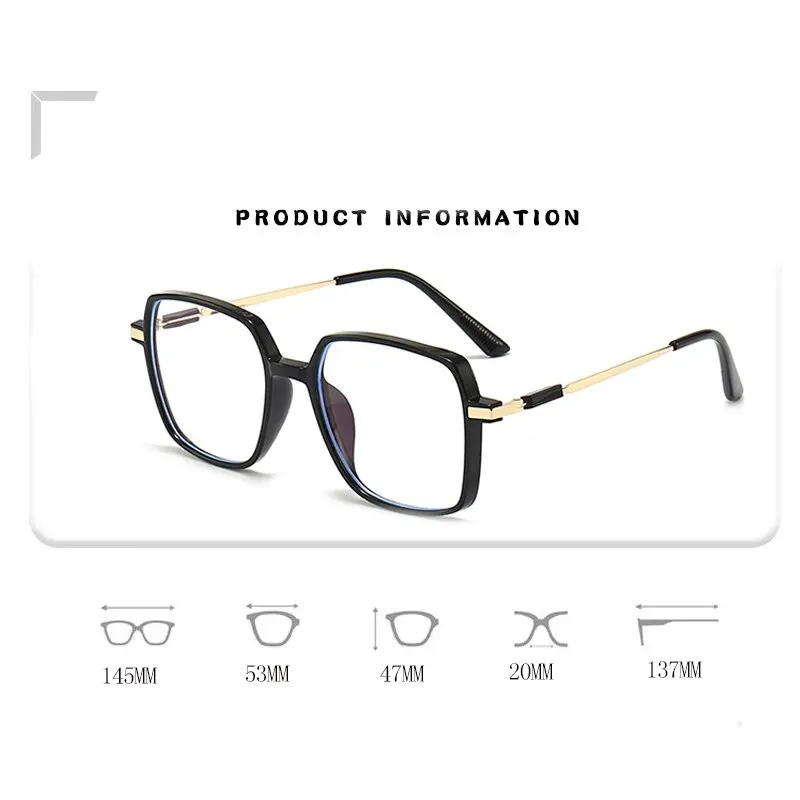 Quadratische blaue Licht blockierende Brille Mann und Frau schwarz übergroße optische Brille Vision Brille großen Rahmen Computer Brillen – Detail 6