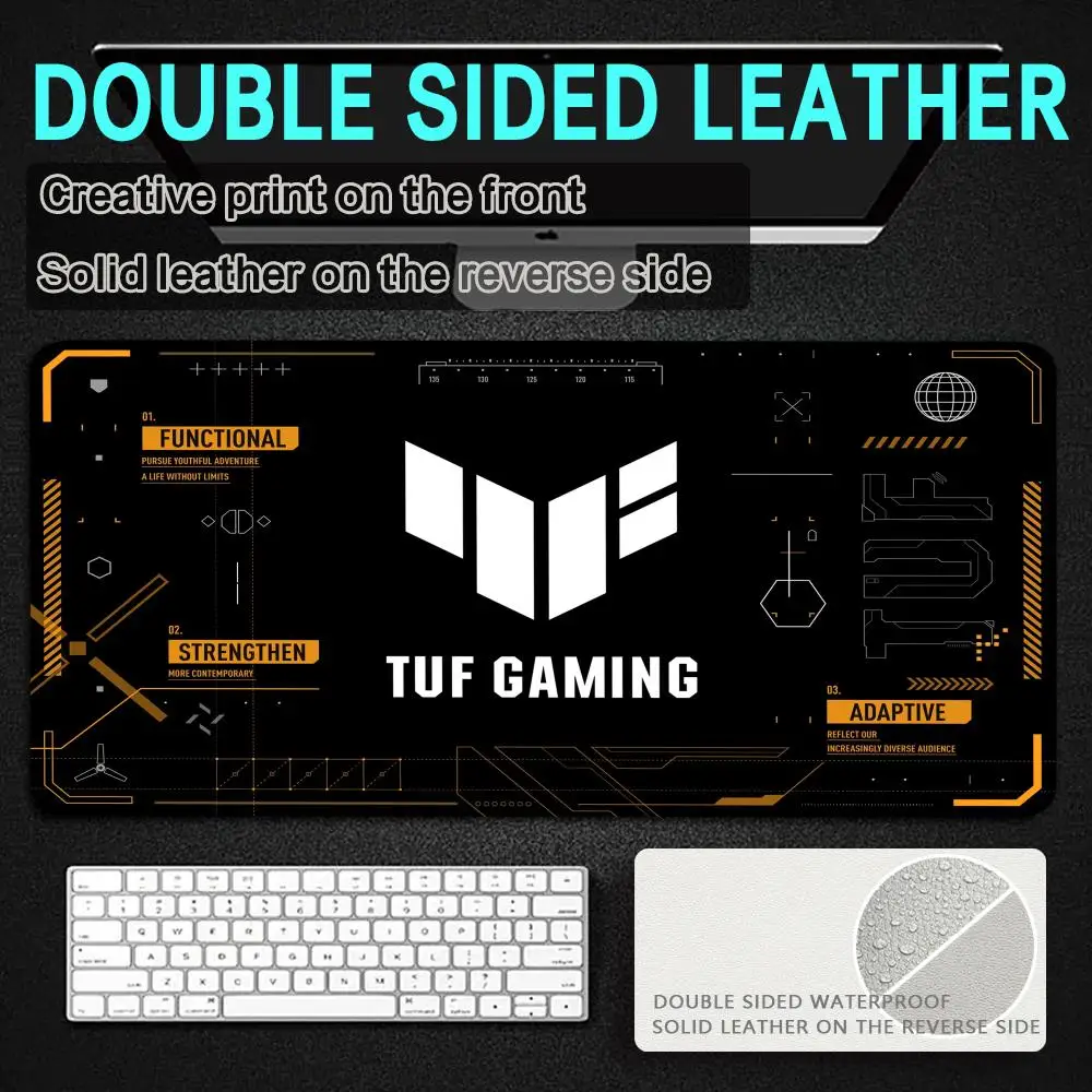 

TUF Gaming Non-slip Mouse pad PU Leather Large Deskmat Gamer Cabinet Desk pad Xxl Speed Computer and Office Play mat Kawaii pad