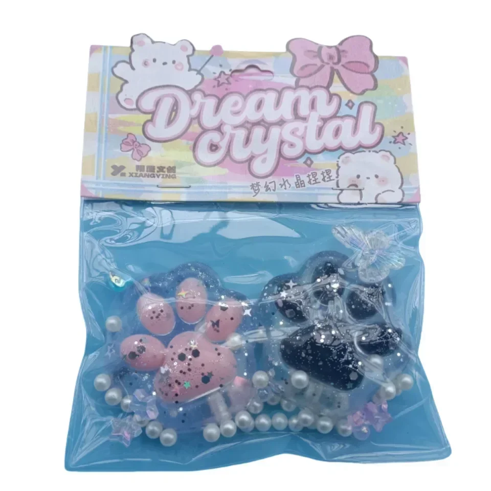 Cute Cat Paw Pinch Toy Slow Rebound Transparent Cube Stress Relief Toys Blingbling Squeeze Toy Kids 5