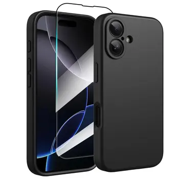 Custodia per telefono 2 IN 1 per iPhone 16 15 14 13 12 11 Pro Max Plus Protezione con protezione per lo schermo Cover antiurto in silicone di vetro