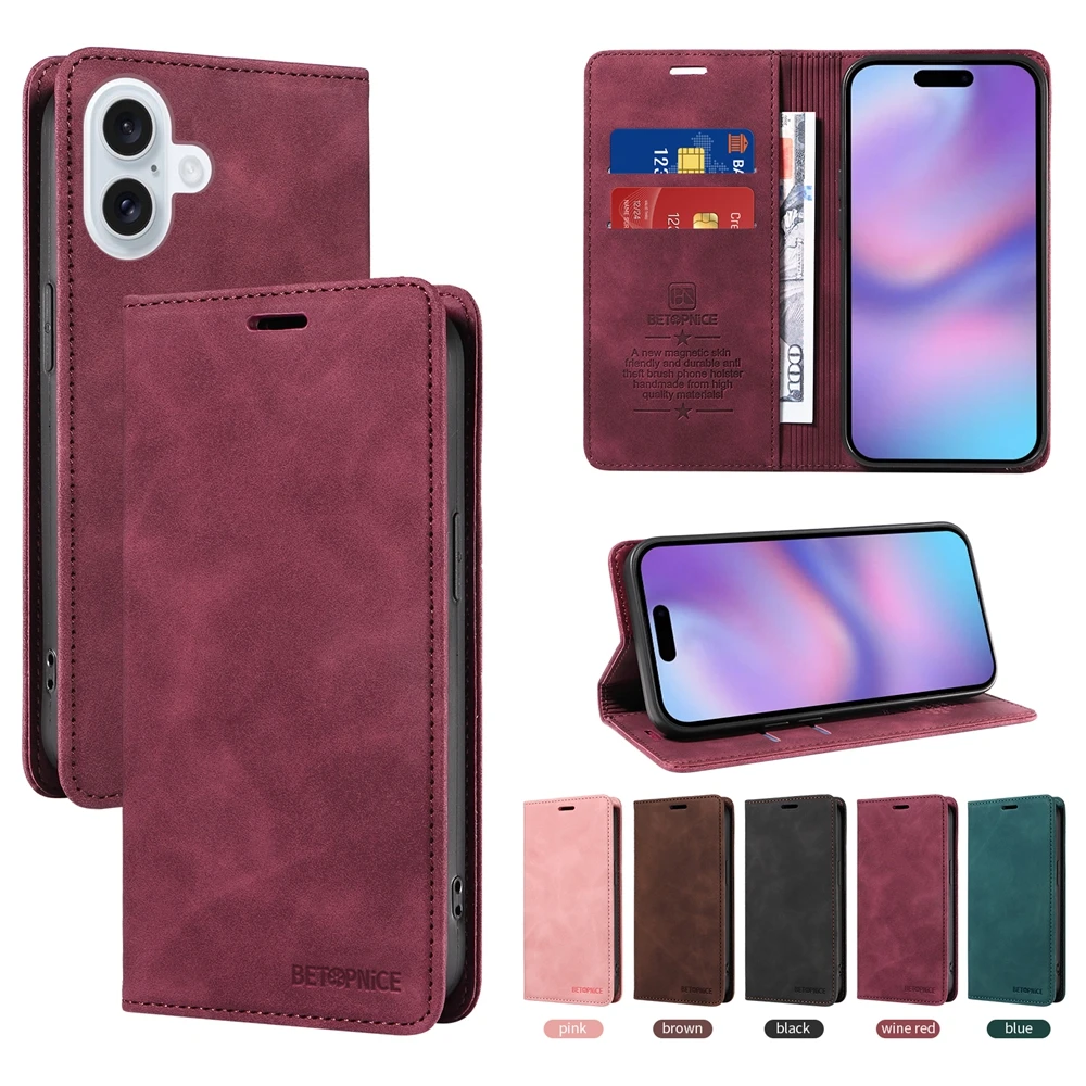 RFID Blocking Magnetic Wallet Case - Premium Book Flip Cover