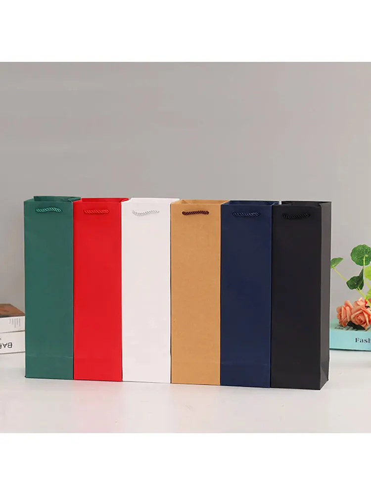 5/10/15/20pcs Wine Gift Bags Drawstring with Handles, Leak-Proof Kraft Paper Reusable T... - SKU WGB01722 - UGI Packaging