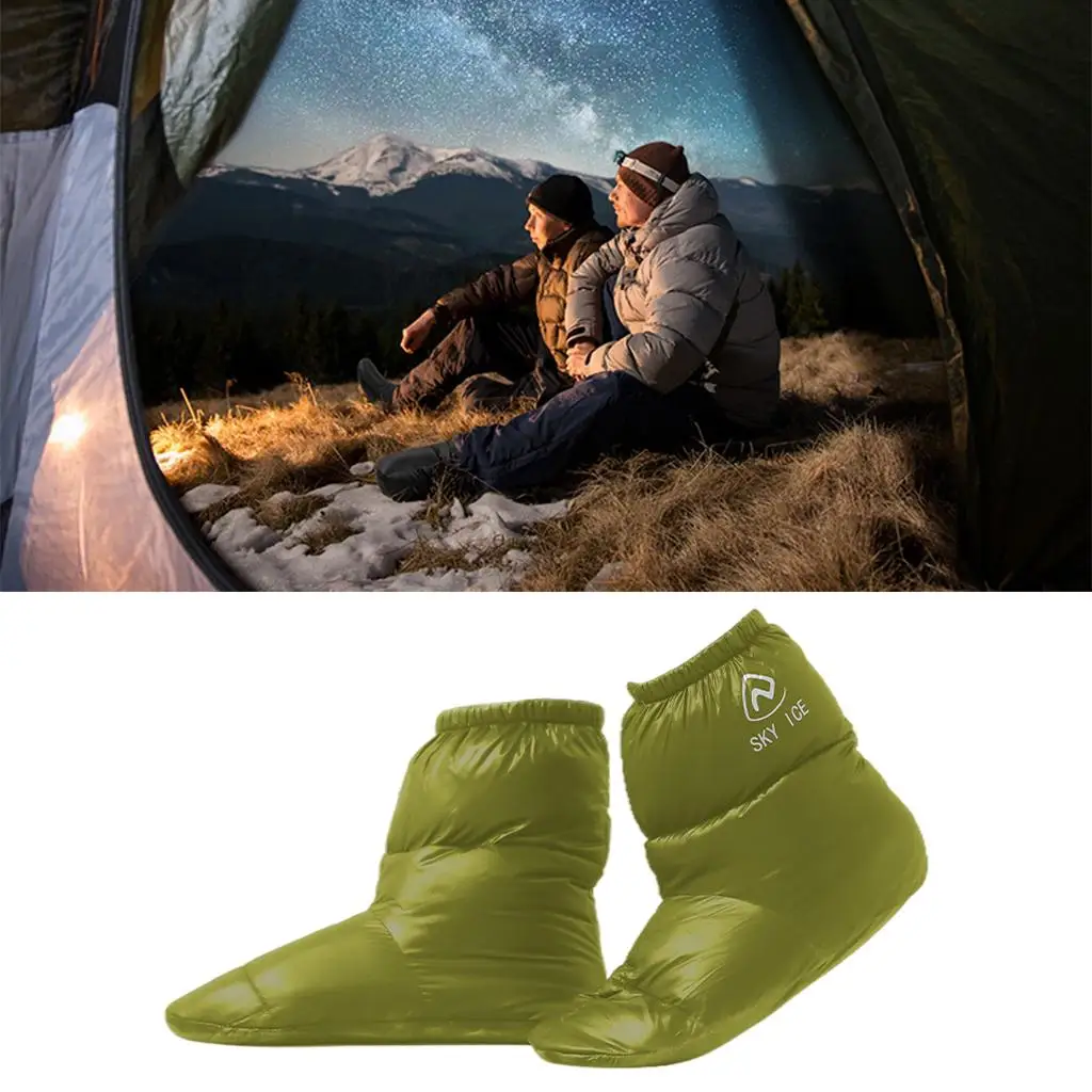 Duck Down Slippers Warmer Boots Socks for Women Men Camping Hiking Sleep Socks Indoor Outdoor Packable Cozy For Keep Warm