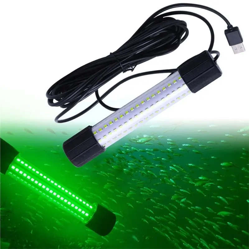 AB46-USB 전원식 수중 LED 낚시등, 휴대용, 다양한 색상 옵션, 고휘도, 야간 낚시에 이상적