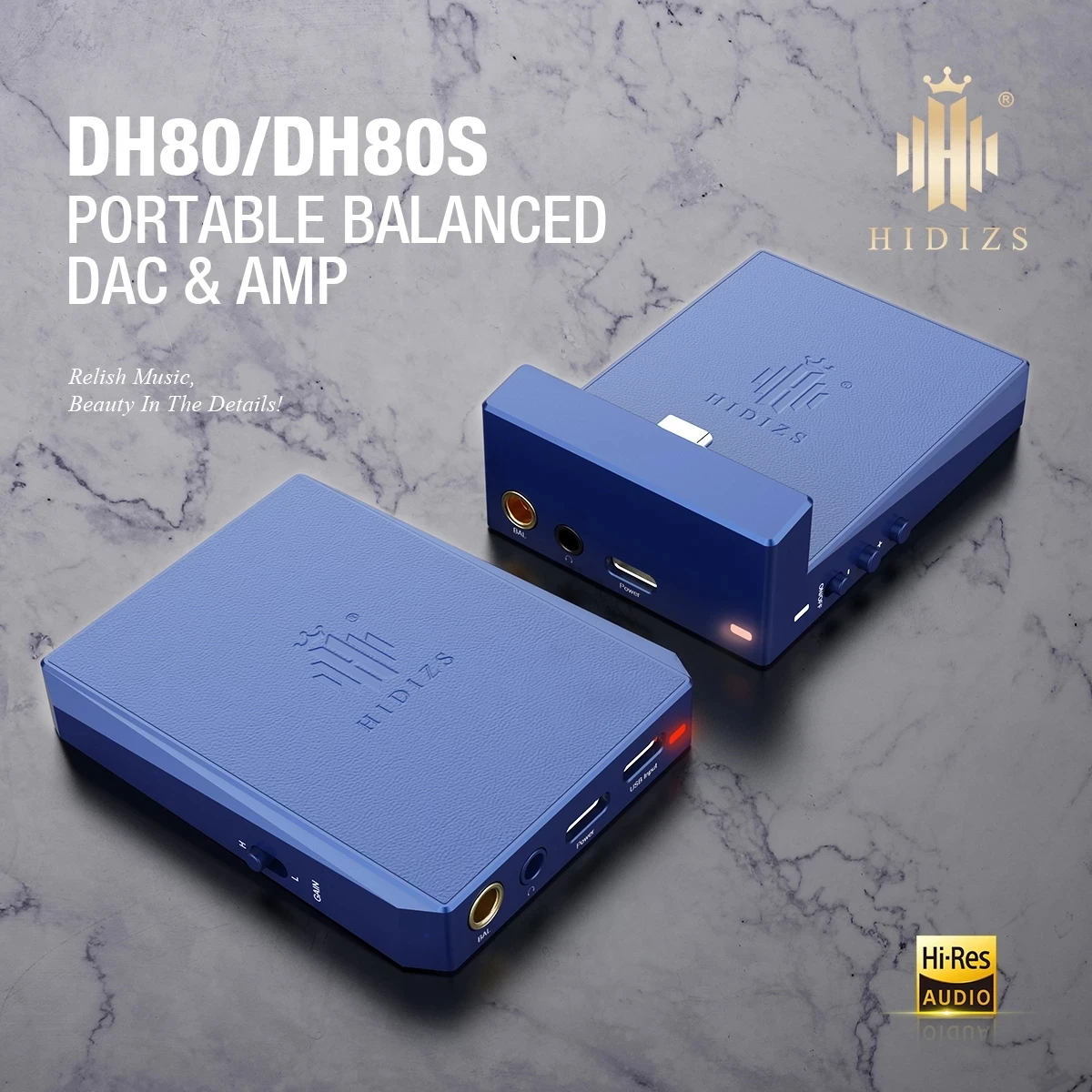 

Hidizs DH80 DH80S ESS9281C PRO Chip Portable Balanced DAC AMP Headphone Amplifier Support MQA DSD128 3.5+4.4mm Output vs ibasso