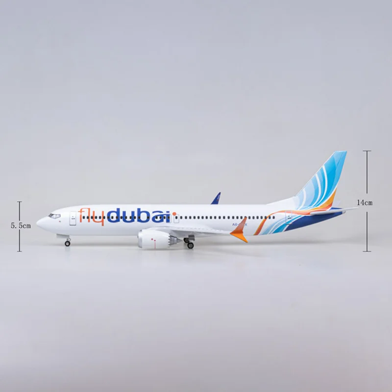 1/85 Scale 47CM Airplane 737MAX B737 MAX Aircraft Fly Dubai
