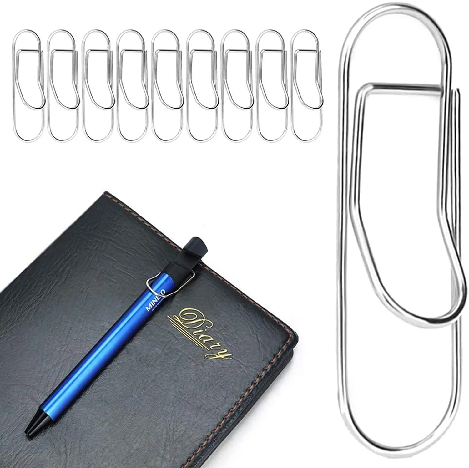 Tutu 10 Pack Pen Holder Clip For Notebook Metal Pencil Clips Holder Set
