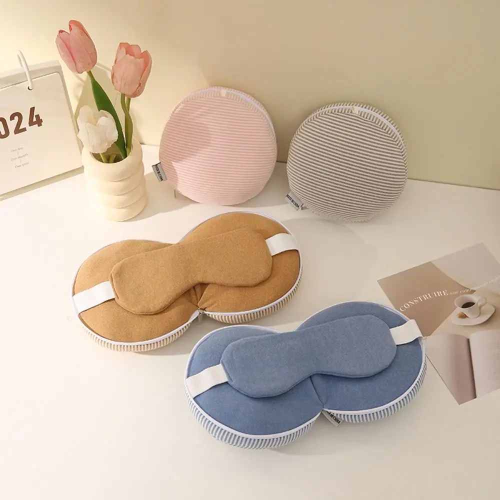 Portable Polyester 2 in 1 Neck Pillow Sleeping Mask Multifunctional Travel Eye Cover Flight Sleep Rest Airplane Office 3