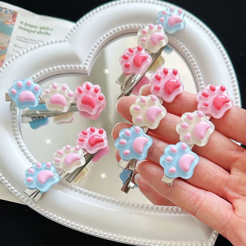

2023 New Cute Pink Pet Hair Accessory Cat Claw Duck Mouth Clip Pet Hairpin Cartoon Soft Cat Dog Sweet Girl Side Hair Clips