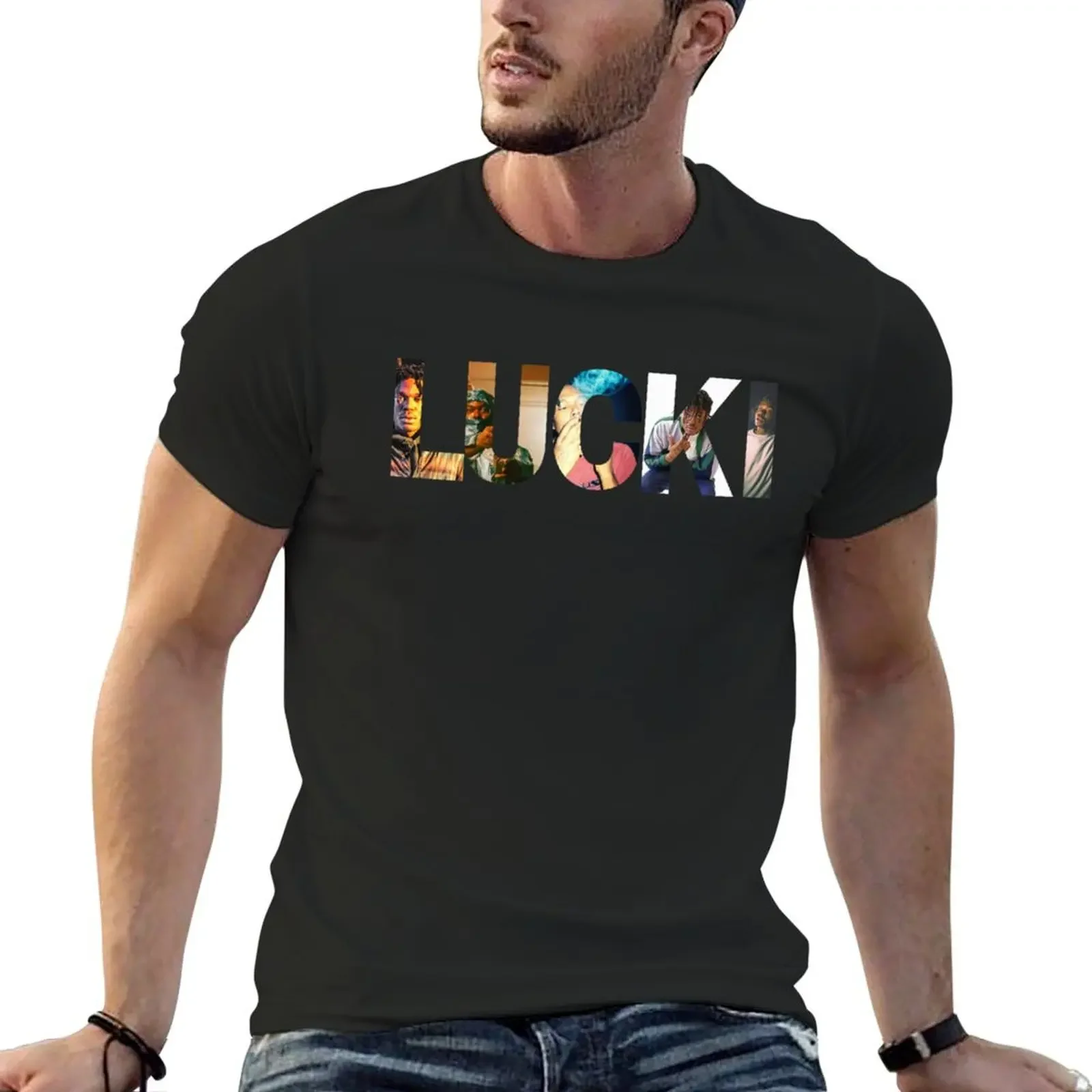 

Lucki shirt and sticker Lucki Hoodie T-shirt korean fashion plus size tops t shirt men