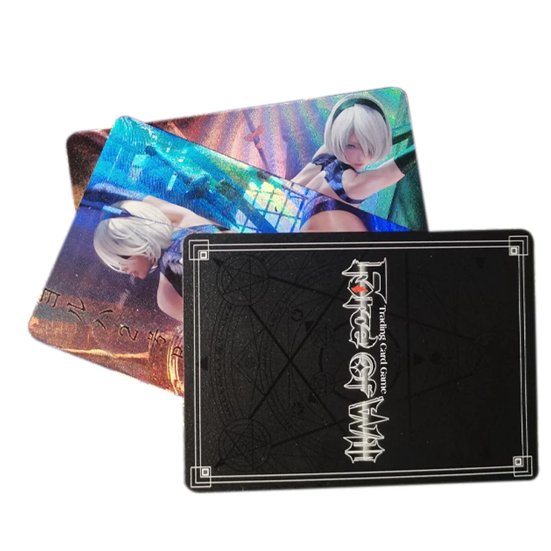 

2Pcs Anime Nier:automata 2B Diy Acg Sexy Collection Card Discount Flash Card Anime Peripheral Anime Goddess Birthday Gift