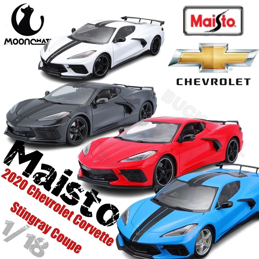 

Maisto 1:18 2020 Chevrolet Corvette Stingray Coupe High Wing Alloy Car Model Collection Die-cast Models Cars Toy Children Gifts