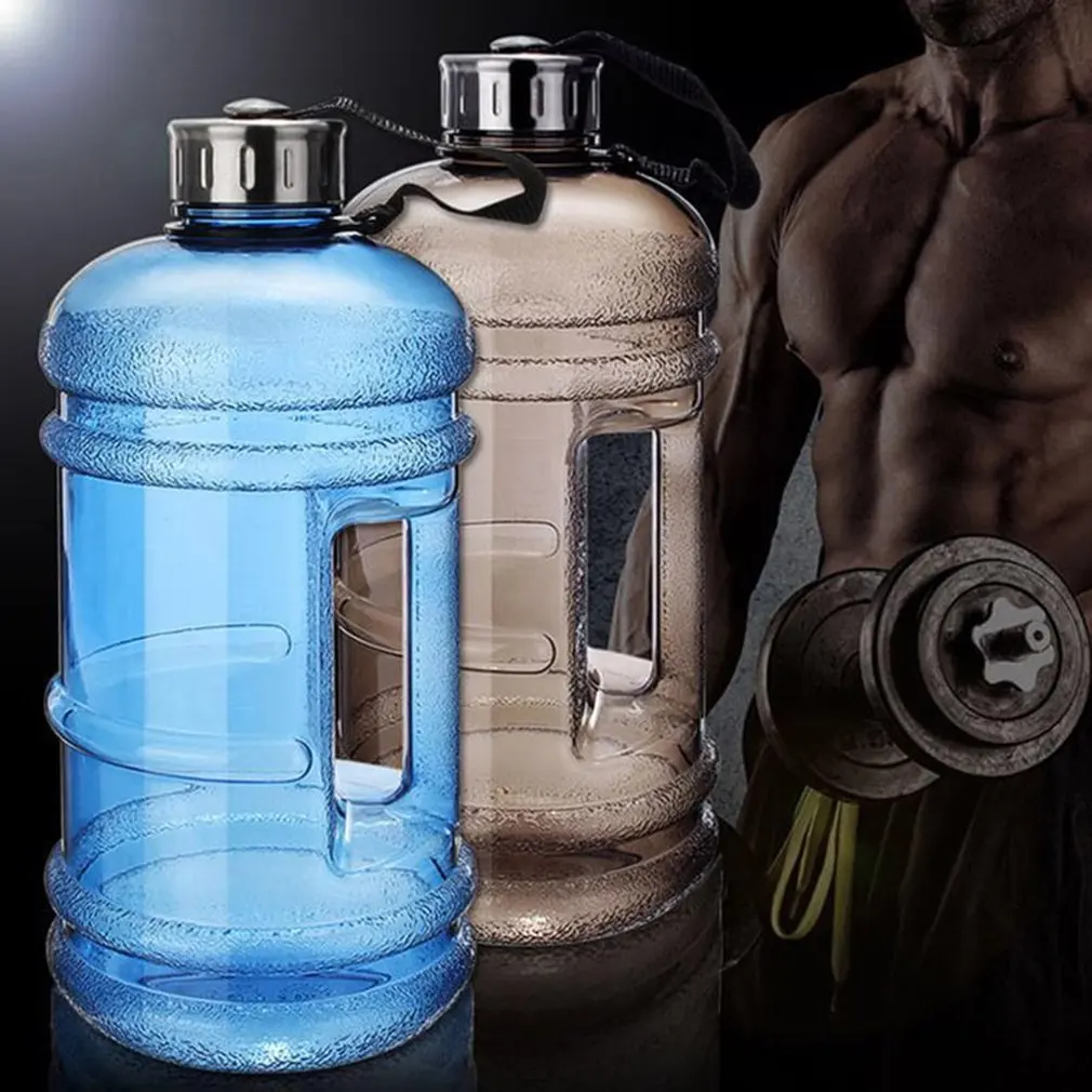 2.2L Portable Size PETG Large Capacity Water Bottle Training Sports Workout Drink Bottle Shaker With Handle Outdoor Gym