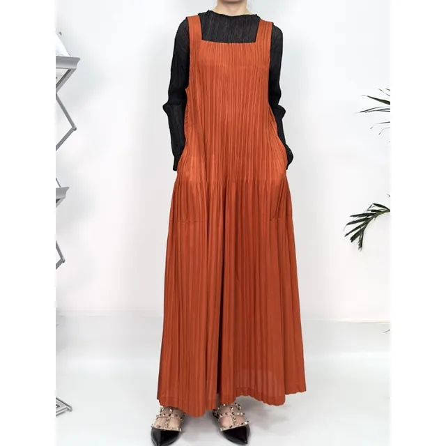 SMVP Women Jumpsuit 2025 Spring and Summer New Pleated Solid Color Loose Large Size Fashion Casual Design Female Back Pants 1