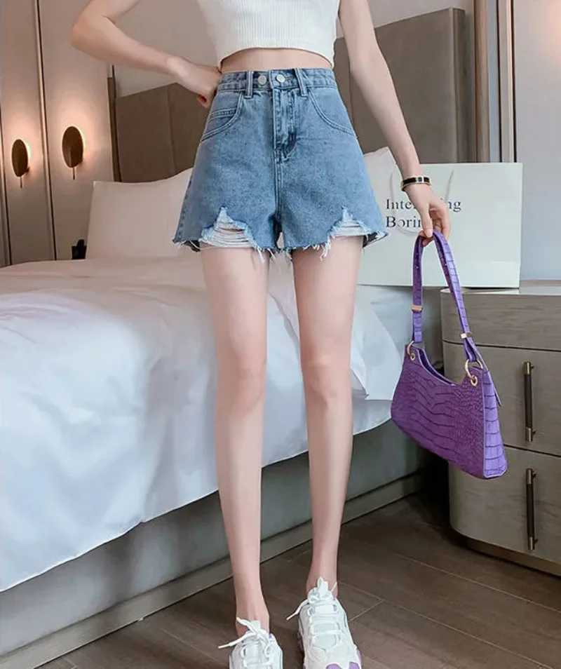 Short Pants for Women To Wear Jeans Mini Ripped Womens Shorts Cotton Denim Wide Outdoor Korean Style Offer Free Shipping XL Hot