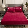 WASART Winter warm coral fleece fitted sheet elastic mattress cover couple bed linens 2 people luxury double bed thermal bedding 6