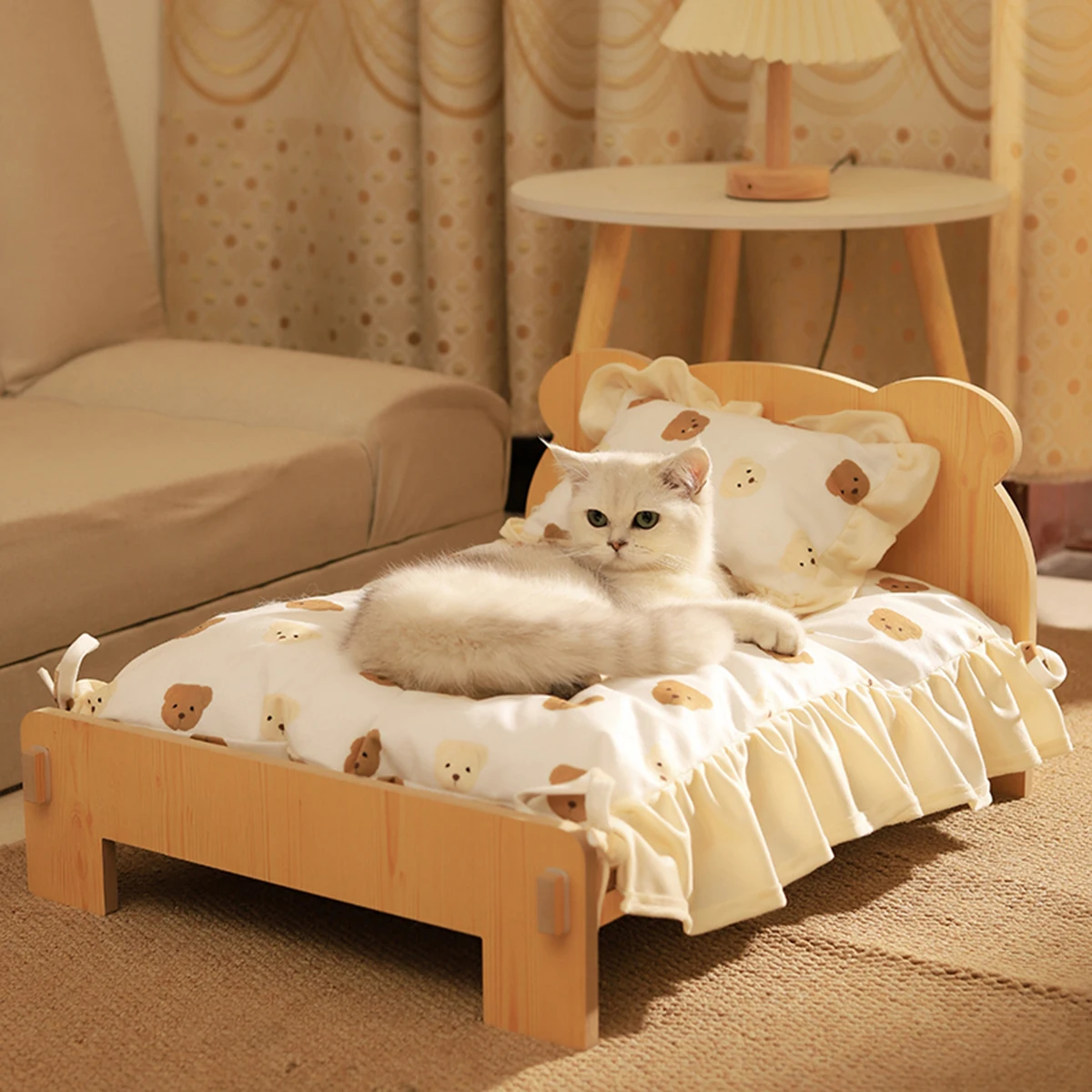 Wooden Cat & Dog Bed 2