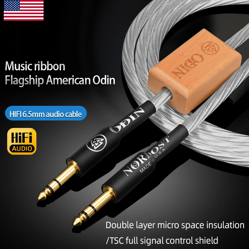 

Аудиокабель Odin HIFI 6,5 мм, высококачественный кабель 7N OCC чистое серебро 6,5 мм Aux для гитарного миксера, динамика, усилителя