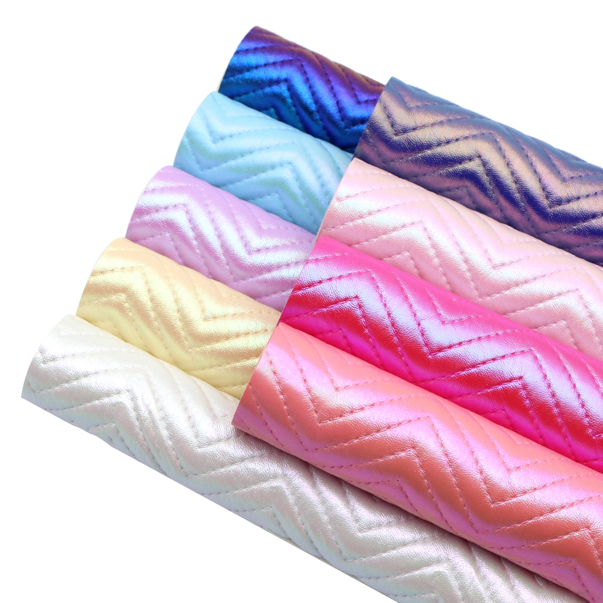 Bump Textured Faux Leather Sheets Geometry Chevron Embossed Synthetic Leather Fabric Plain Solid Color 1Pc for DIY leather fabric vinyl fabric vinyl sewing fabric