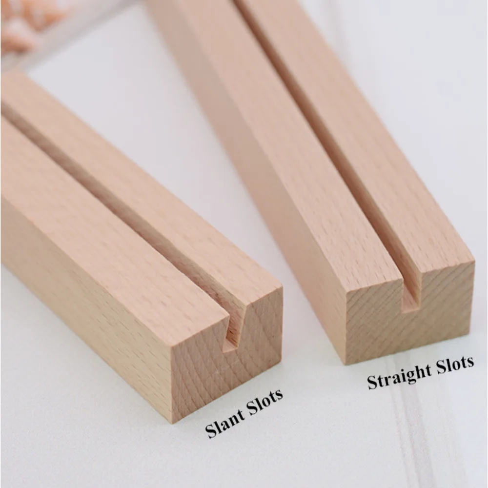 1 Pcs Natural Wooden Place Card Holders Stand Card Photo Clip Holder Wedding Decorations Party Table Number Name Sign
