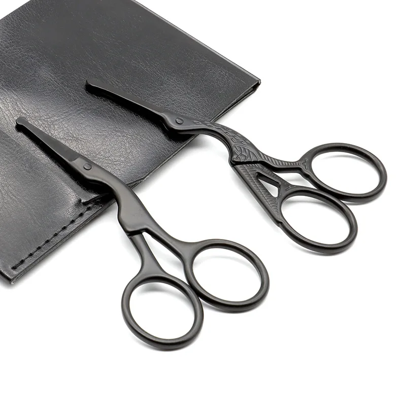 

Black Nose Hair Scissors Stainless Steel Round Head Beauty Trimmer Nose Hair Trimmers Portable Ergonomics Nose Hair Cutter Tools