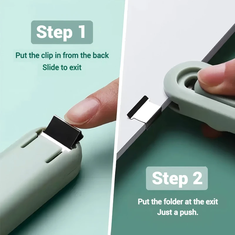 NUSIGN 푸시 바인더: 엉망이 없고 친환경적인 책상을 위한 재사용 가능한 스테이플러 - 3가지 트렌디한 옵션