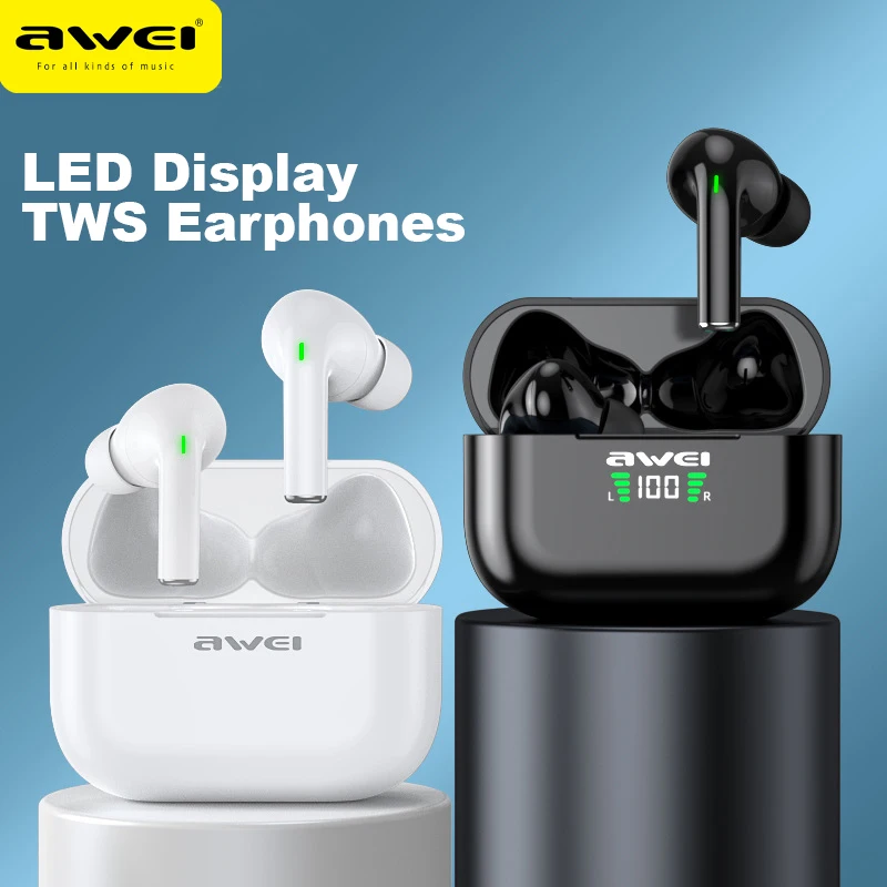 Awei T29/T29 Anc Cuffie Cuffie Bluetooth Auricolari Tws Auricolari In-Ear Wireless Cuffie A Ricarica Rapida Di Tipo C Con Microfono