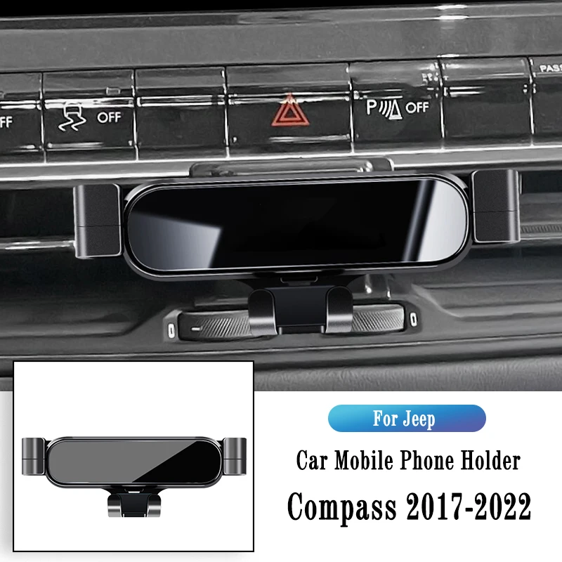 

Автомобильный держатель для телефона для Jeep Compass 2017-2022 гравитационный навигационный кронштейн GPS подставка зажим для воздуховыпускного отверстия поворотный поддерживающий аксессуар