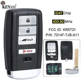 Keyforkess 433.92MHz ID47 Chip ID FCC: KR5T21 P/N: 72147-TJB-A11 portachiavi remoto intelligente per Acura RDX 2019 2020 2021
