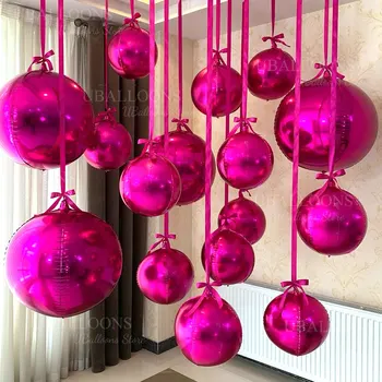 10-50# Hot Pink Baby Rose Foil Helium Balloons 1